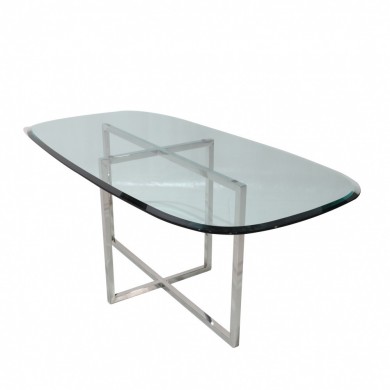 AVA barrel-shaped table with tempered glass top in various