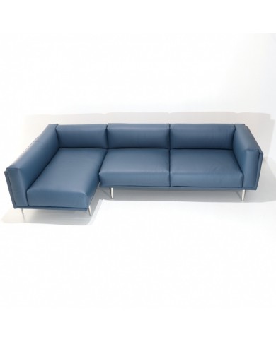 MANHATTAN sofa with peninsula in fabric, leather or velvet in