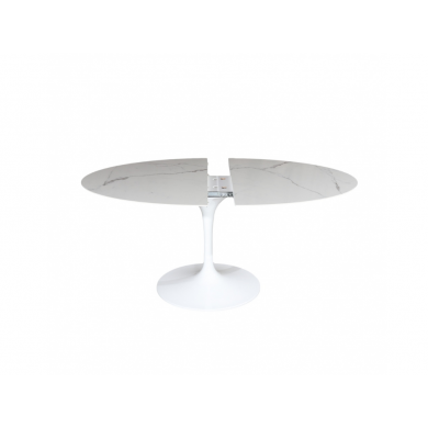 Table extensible TULIP, plateau rond/ovale en céramique