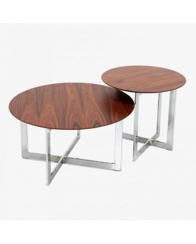 Ensemble de 2 tables en bois SIDNEY de différentes tailles et