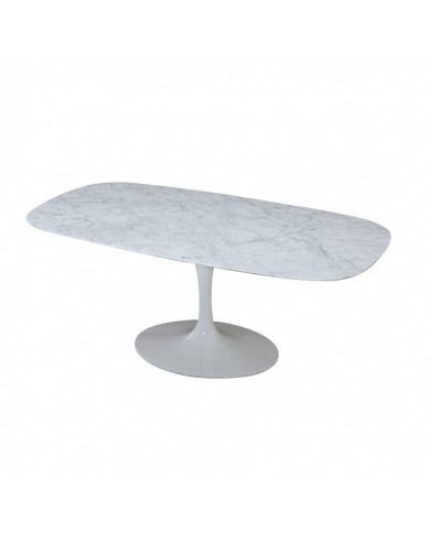 Tavolo TULIP piano a botte in marmo Carrara varie misure