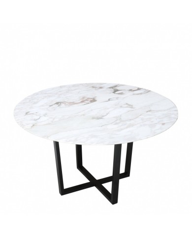 AVA table with round top in Calacatta Oro marble, various sizes