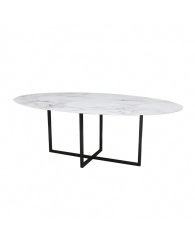 Table AVA avec plateau ovale en céramique de différentes