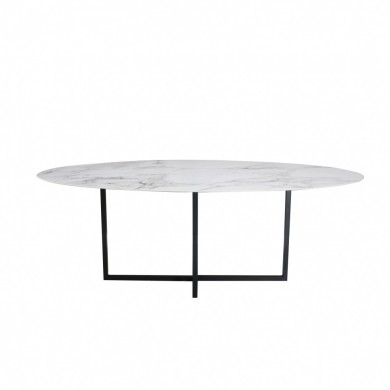AVA table with oval ceramic top in various sizes and finishes