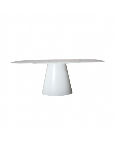 ANDROMEDA table CERAMIC top with barrel-shaped marble effect +