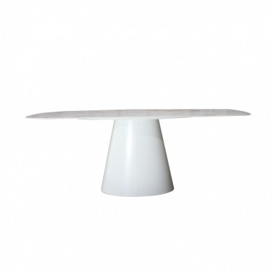 ANDROMEDA table CERAMIC top with barrel-shaped marble effect +