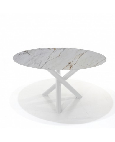 Runder X-TABLE-Tisch aus Keramik in verschiedenen Größen und