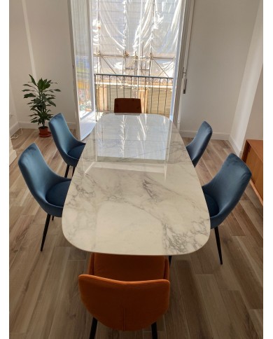 Table extensible ANDROMEDA BOTTE en céramique effet marbre