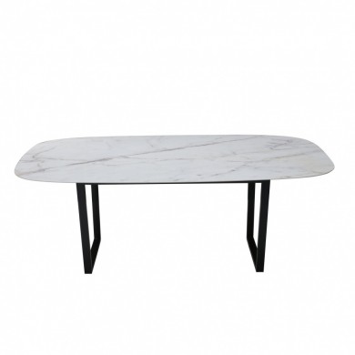 ARTE table with barrel-shaped top in ceramic, various sizes and