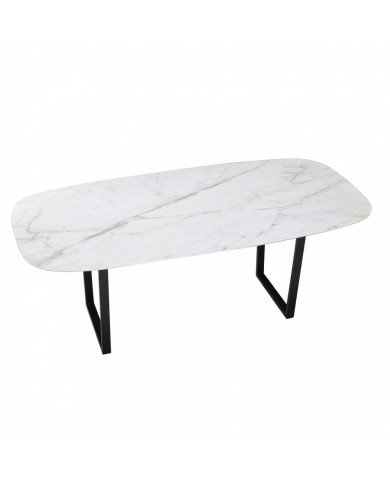 ARTE table with barrel-shaped top in ceramic, various sizes and