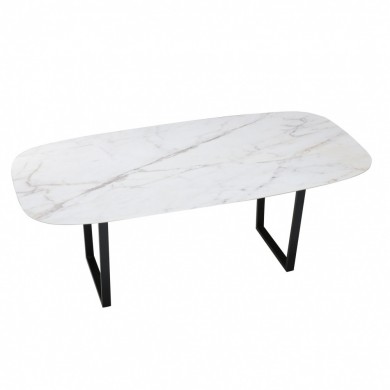 ARTE-Tisch mit tonnenförmiger Platte aus Keramik, verschiedene