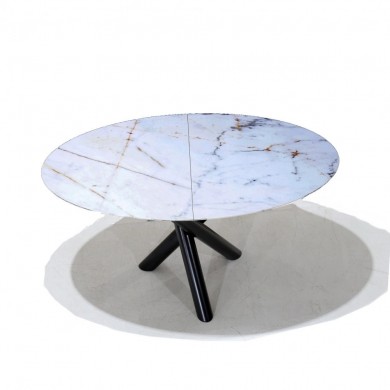 Tavolo X-TABLE allungabile con piano in ceramica effetto marmo