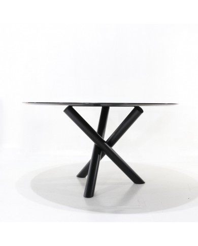 Ausziehbarer X-TABLE-Tisch mit Keramikplatte in Marmoroptik in