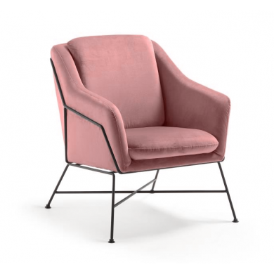 BRIDA armchair in fabric, leather or velvet various colours