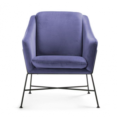 BRIDA armchair in fabric, leather or velvet various colours
