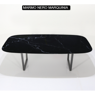 ARTE table with barrel-shaped top in marble, various sizes and