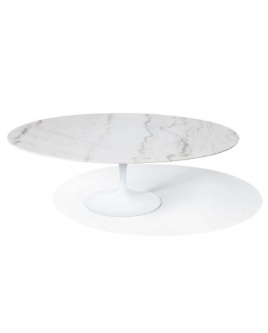 Oval TULIP coffee table in marble various sizes and finishes