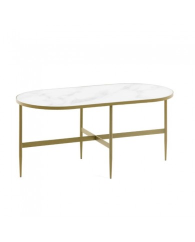 CLASSE A oval coffee table in tempered glass