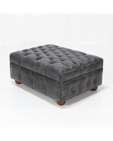 CHESTER tufted pouf in various colors leather