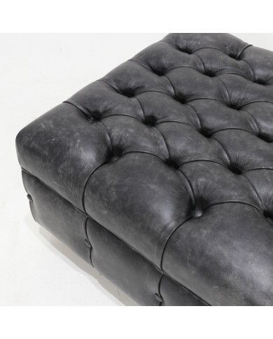 CHESTER tufted pouf in various colors leather