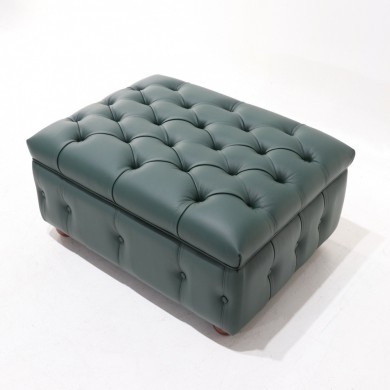 CHESTER CAPITONNÉ storage pouf in leather in various colours