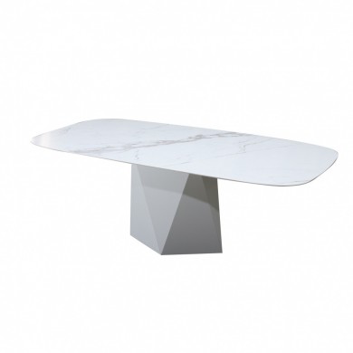 SIX SIDE tonnenförmiger Tisch aus Keramik in verschiedenen