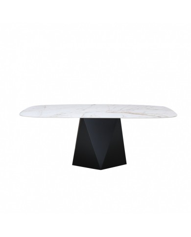 Table en forme de tonneau SIX SIDE en céramique de différentes