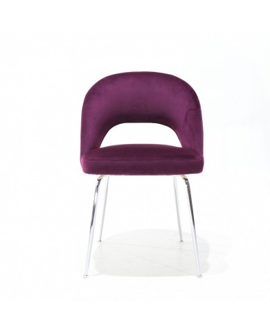 EXECUTIVE TWO chair with metal legs in velvet in various colours