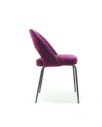 EXECUTIVE TWO chair with metal legs in velvet in various colours