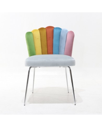 Chaise HAND RAINBOW en velours antitache de différentes couleurs
