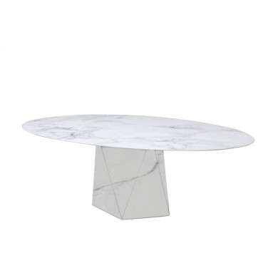 SIX SIDE ovaler Keramiktisch in verschiedenen Größen und