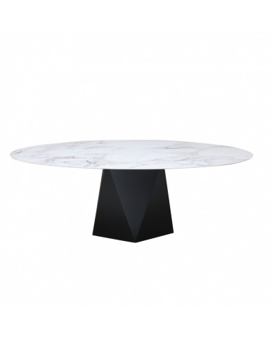 SIX SIDE oval ceramic table in various sizes and finishes