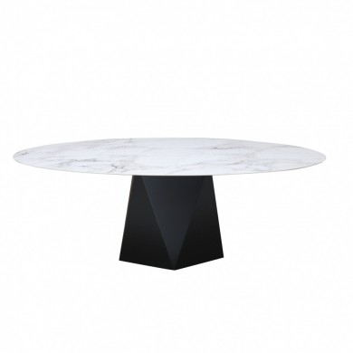 SIX SIDE oval ceramic table in various sizes and finishes