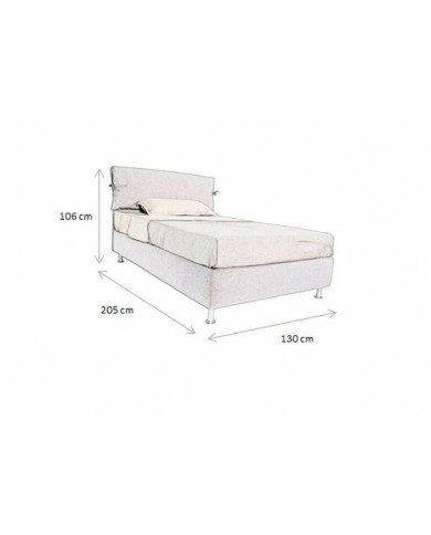 ELISIUM SINGLE bed in fabric, leather or velvet in various