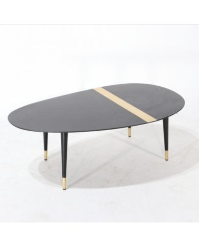 EDRA coffee table in lacquered wood with brass insert