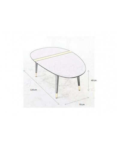 EDRA coffee table in lacquered wood with brass insert