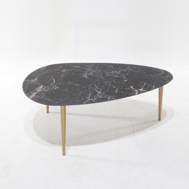Table basse LIA en céramique effet marbre, différentes finitions