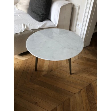 Set of 2 BRIE coffee tables in Carrara marble