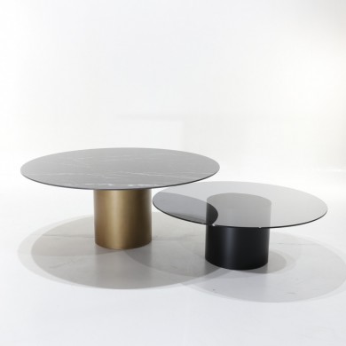 Set of 2 MEDA coffee tables in ceramic and glass, various sizes