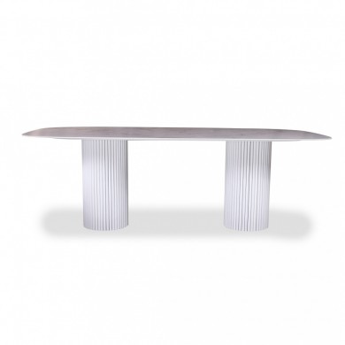 TEAK table TWO BASES ceramic top various sizes and finishes