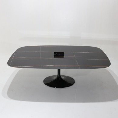 TULIP OFFICE table with barrel top in ceramic various finishes
