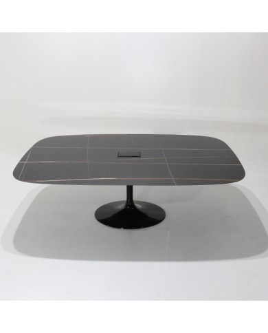 TULIP OFFICE table with barrel top in ceramic various finishes