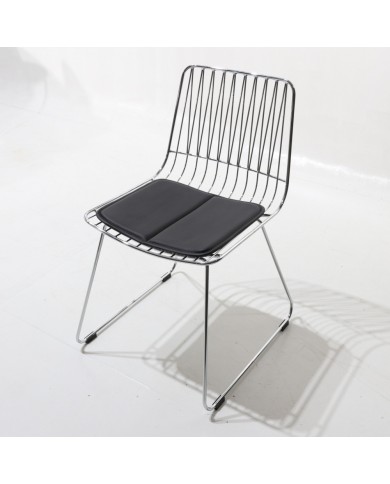 STREET 2 chair with cushion in fabric, leather or velvet in