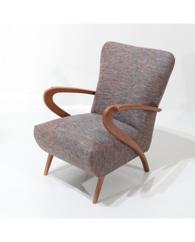 GINEVRA armchair in fabric, leather or velvet in various colours