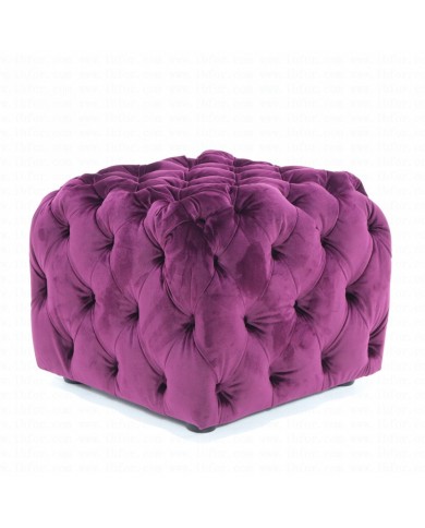 CHESTER SMALL pouf in fabric, leather or velvet in various