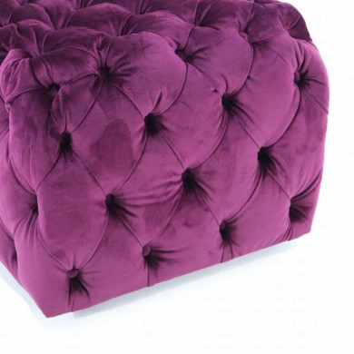 CHESTER SMALL pouf in fabric, leather or velvet in various