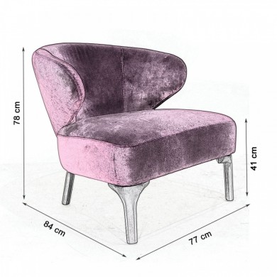 ASTON armchair in fabric, leather or velvet in various colours