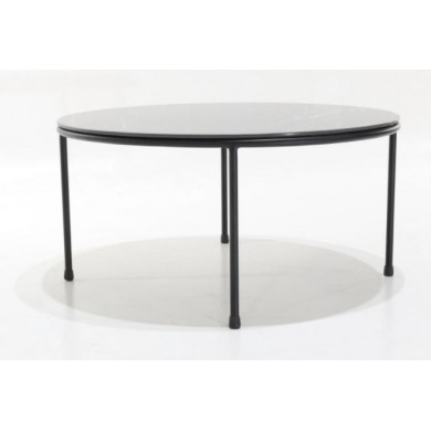 STORAGE round coffee table in ceramic with marble effect