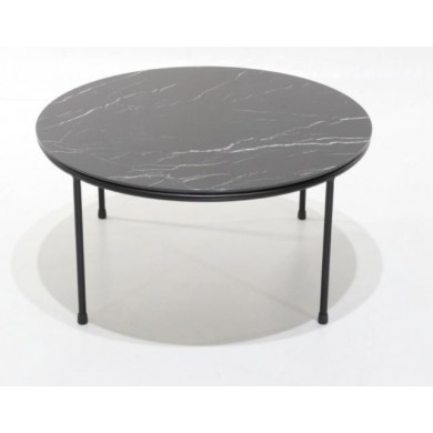 Tavolino STORAGE tondo in ceramica effetto marmo varie finiture