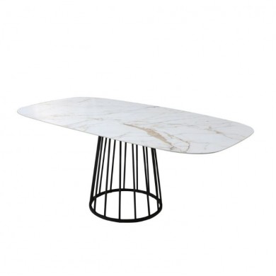 BASKET barrel-shaped table, ceramic top in various finishes and